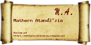 Mathern Atanázia névjegykártya